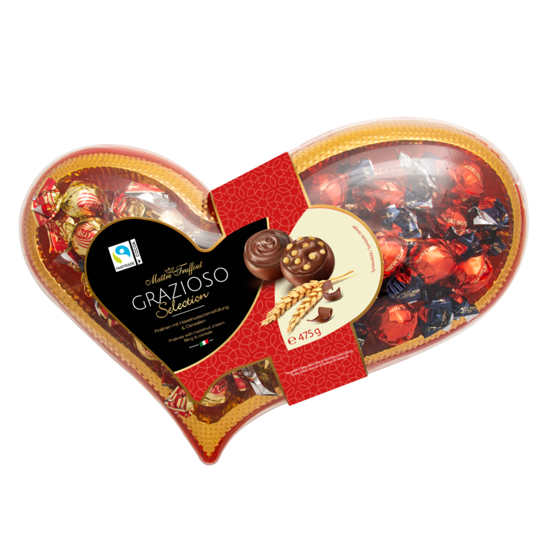 Valentijn | Praline Mix Grazioso | Hart 475 gram chocolade